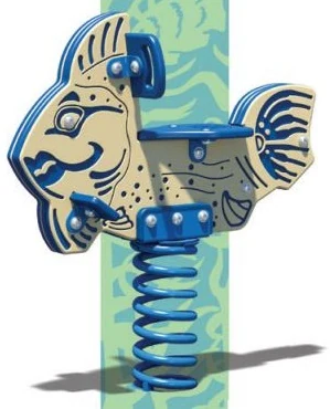 Playcraft fish-shaped Spring Rider with handles and a spring-mounted seat